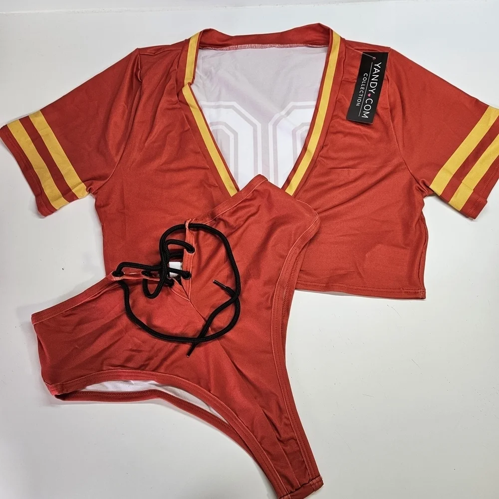 NEW Yandy Gold Rush Kansas City Chiefs Football Lingerie Sexy Costume Set S/M